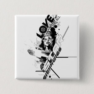 Badge Carré 5 Cm Graphique 9 de saphir d'étoile