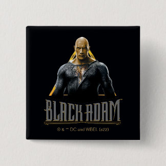 Badge Carré 5 Cm Graphique Caractère et nom Adam noir