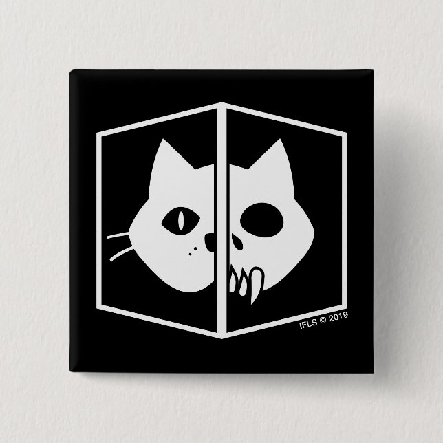 Badge Carré 5 Cm Graphique de chat de Schrödinger (Devant)