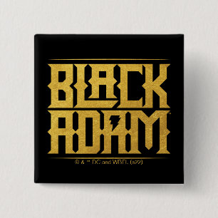 Badge Carré 5 Cm Graphique de nom empilé Adam noir