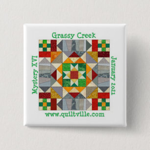 Badge Carré 5 Cm Grassy Creek Pin