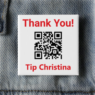 Badge Carré 5 Cm Gratuité. Demander un pourboire. Conseil du person