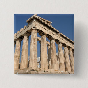 Badge Carré 5 Cm GRÈCE : Bouton épingle Parthénon