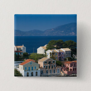 Badge Carré 5 Cm GRÈCE, Îles ioniennes, KEFALONIA, Assos :