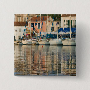 Badge Carré 5 Cm GRÈCE, Îles Ioniennes, KEFALONIA, Fiskardo: