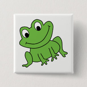 Badge Carré 5 Cm Grenouille