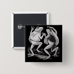 Badge Carré 5 Cm Grenouilles dansantes Toad Goblincore Dark Academi