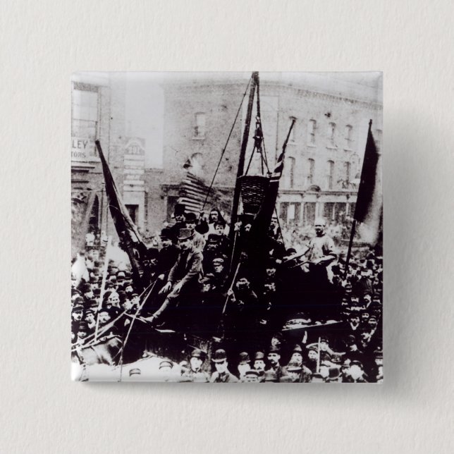 Badge Carré 5 Cm Grève de dock de Londres, 1889 2 (Devant)