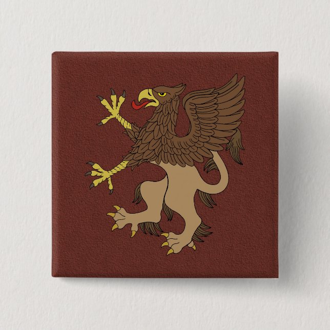 Badge Carré 5 Cm Griffin Rampant (Devant)