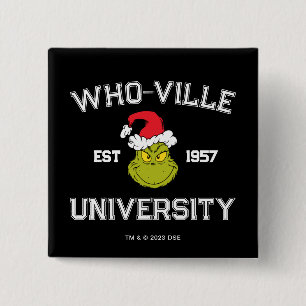 Badge Carré 5 Cm Grille   Who-ville University Est 1957
