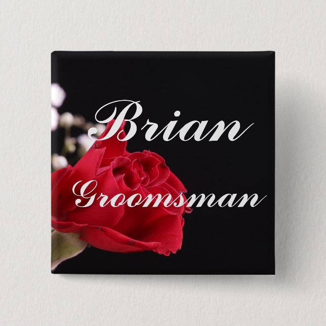 Badge Carré 5 Cm Groomsman (Devant)