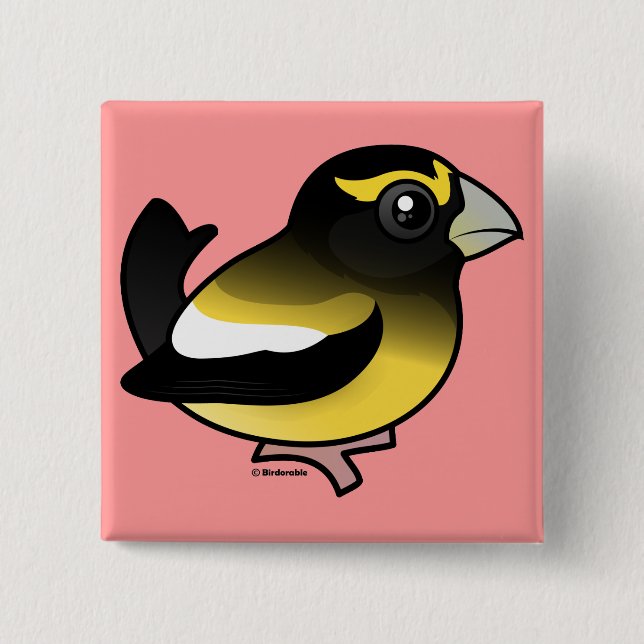Badge Carré 5 Cm Gros-bec de soirée (Devant)