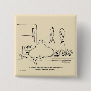 Badge Carré 5 Cm Gros chat