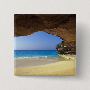 Badge Carré 5 Cm Grotte à French Bay, île San Salvador,