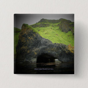 Badge Carré 5 Cm Grotte de la mer de Basalt