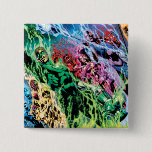 Badge Carré 5 Cm Groupe vert de lanterne - couleur