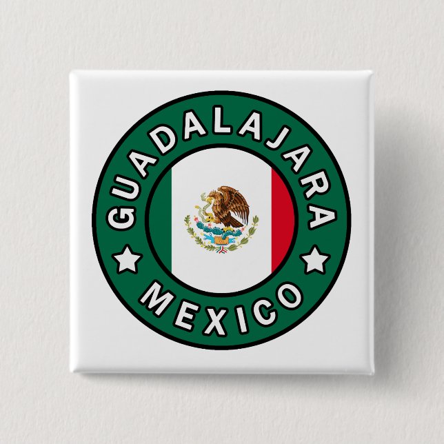 Badge Carré 5 Cm Guadalajara Mexique (Devant)