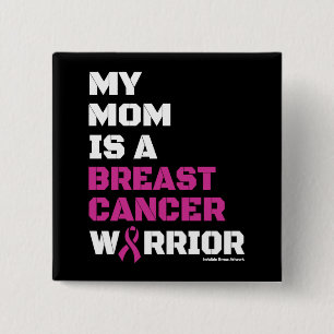 Badge Carré 5 Cm Guerrier/Bloque/Maman...Cancer du sein
