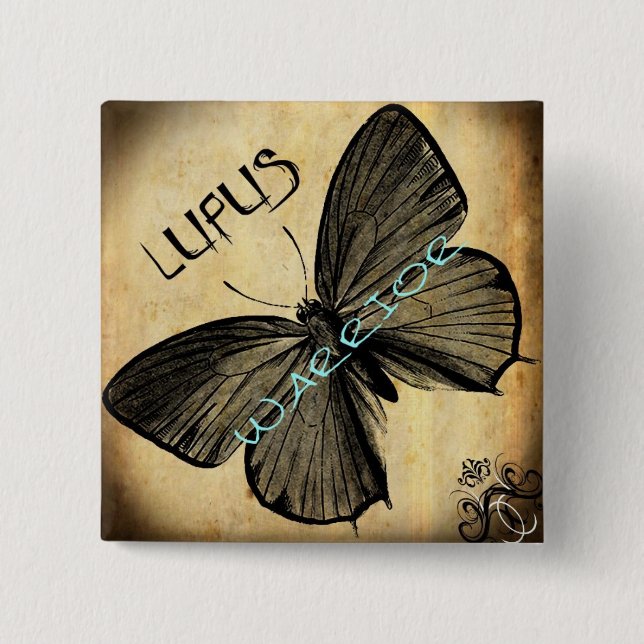 Badge Carré 5 Cm guerrier de lupus (Devant)