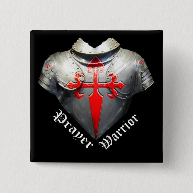 Badge Carré 5 Cm Guerrier de prière (Devant)