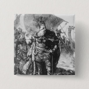Badge Carré 5 Cm Guerrier de Viking