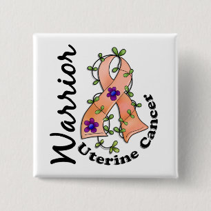 Badge Carré 5 Cm Guerrier utérin 15 de Cancer