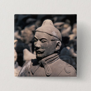Badge Carré 5 Cm guerriers en terre cuite dans le tombeau de l'empe