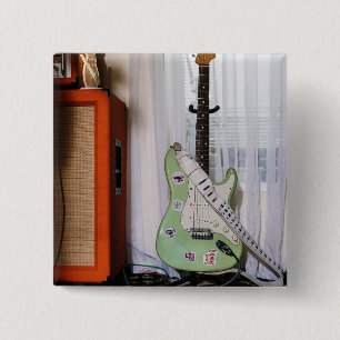Badge Carré 5 Cm Guitare acoustique géniale