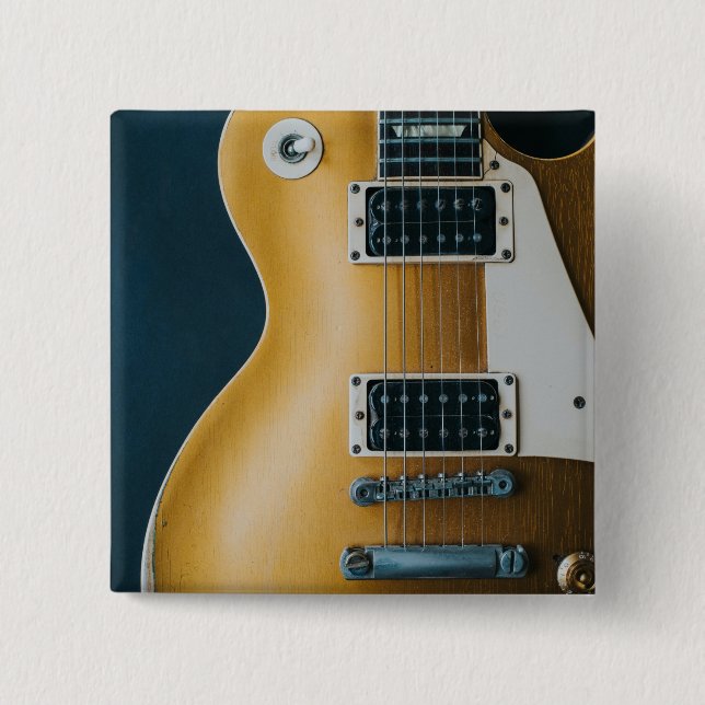 Badge Carré 5 Cm Guitare acoustique géniale (Devant)