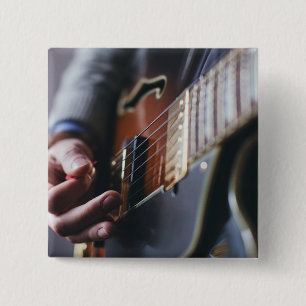 Badge Carré 5 Cm Guitare de basse cool