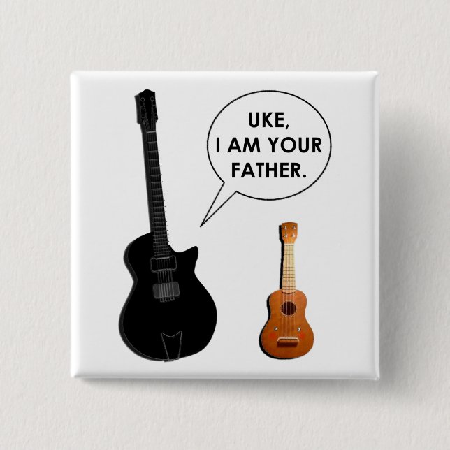 Badge Carré 5 Cm guitare drôle (Devant)