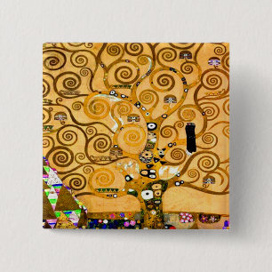 Badge Carré 5 Cm Gustav Klimt Arbre de vie