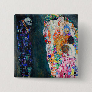 Badge Carré 5 Cm Gustav Klimt - Mort et vie