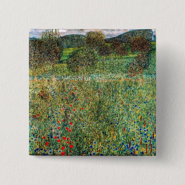 Badge Carré 5 Cm Gustav Klimt - Orchard (Devant)
