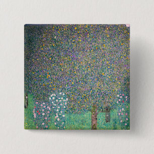 Badge Carré 5 Cm Gustav Klimt - Roseraies sous les Arbres