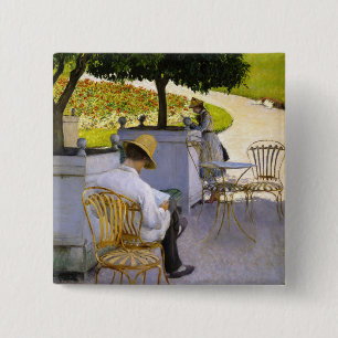 Badge Carré 5 Cm Gustave Caillebotte - The Orange Trees