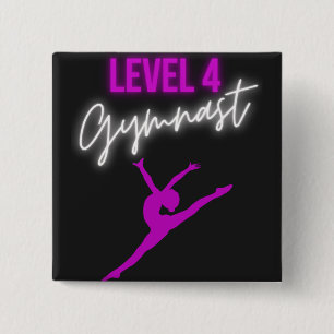 Badge Carré 5 Cm Gymnaste de niveau 4