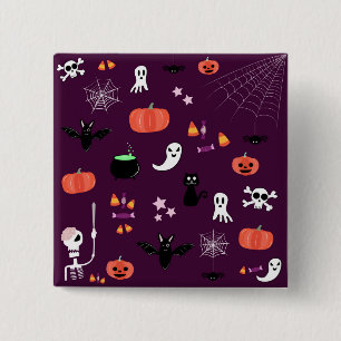 Badge Carré 5 Cm Halloween