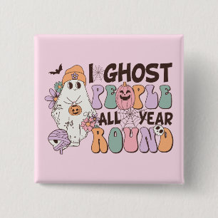 Badge Carré 5 Cm Halloween I Ghost People