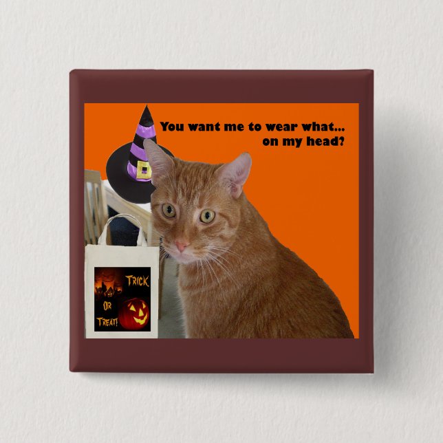 Badge Carré 5 Cm Halloween Kitty - Portez quoi (Devant)
