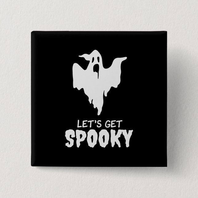 Badge Carré 5 Cm Halloween Laisser Éffrayant Anniversaire (Devant)