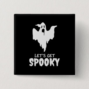 Badge Carré 5 Cm Halloween Laisser Éffrayant Anniversaire
