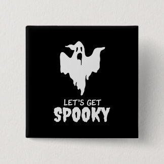Badge Carré 5 Cm Halloween Laisser Éffrayant Anniversaire
