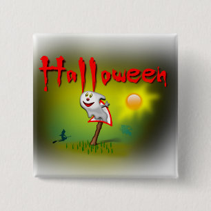 Badge Carré 5 Cm Halloween Sunshine Ghost -