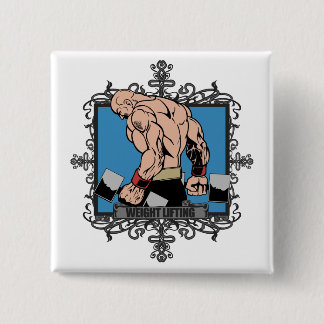 Badge Carré 5 Cm Haltérophilie agressive