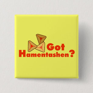 Badge Carré 5 Cm Hamentashen obtenu ? Bouton