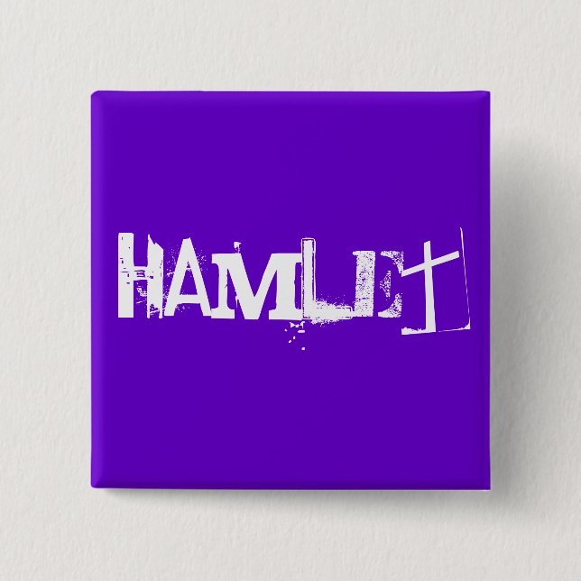Badge Carré 5 Cm Hamlet - la série de Shakespeare (Devant)