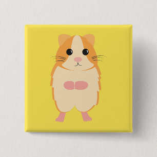Badge Carré 5 Cm Hamster