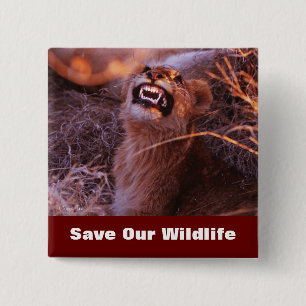 Badge Carré 5 Cm Happy Tau Sauvez Notre Faune