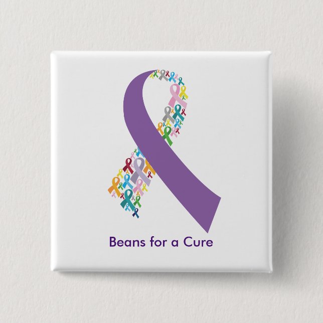 Badge Carré 5 Cm Haricots pour un bouton Cure (Devant)